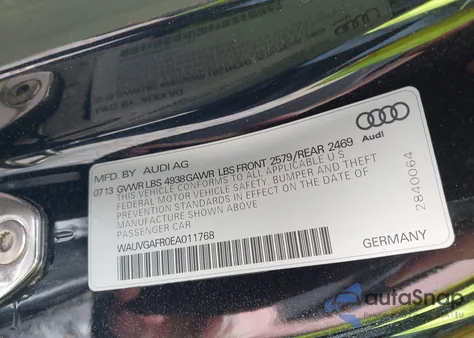 2014 Audi S5 3.0T Premium Plus z USA, uszkodzony, nr VIN WAUVGAFR0EA011768
